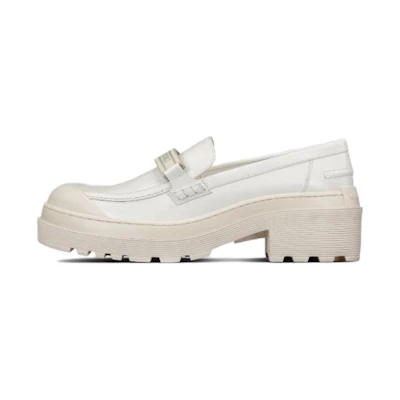 (W) Dior Code Calfskin Suede Enamel Chunky Sneaker 'White'