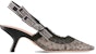 (W) Dior Kapas Kasut Tumit Tinggi Stiletto Hujung Runcing 'Kelabu' KDV028BXT_S21X