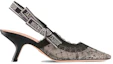 Order (W) Dior Sepatu Hak Tinggi Runcing Katun 'Abu-Abu' KDV028BXT_S21X