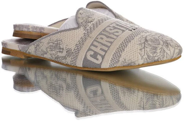 (W) Mule Brodée Dior Toile de Jouy en Coton ''Gris'' KCB608TJE_S34G Purchase (W) Mule Brodée Dior Toile de Jouy en Coton ''Gris'' KCB608TJE_S34G