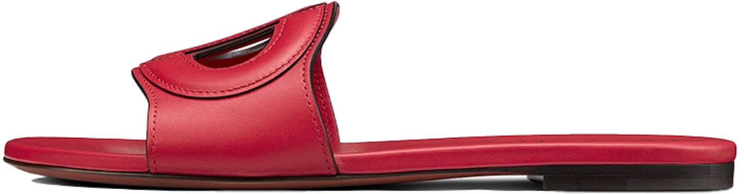 (W) Dior D-Club Ciabatte Piatte ''Pelle di Vitello Rossa'' KCQ390VEA_S53P Buy (W) Dior D-Club Ciabatte Piatte ''Pelle di Vitello Rossa'' KCQ390VEA_S53P
