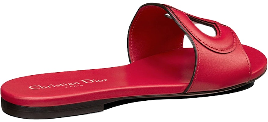 (W) Dior D-Club 红色小牛皮平底拖鞋 KCQ390VEA_S53P Purchase (W) Dior D-Club 红色小牛皮平底拖鞋 KCQ390VEA_S53P