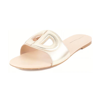 (W) Dior D-Club Leather Slide 'Gold'