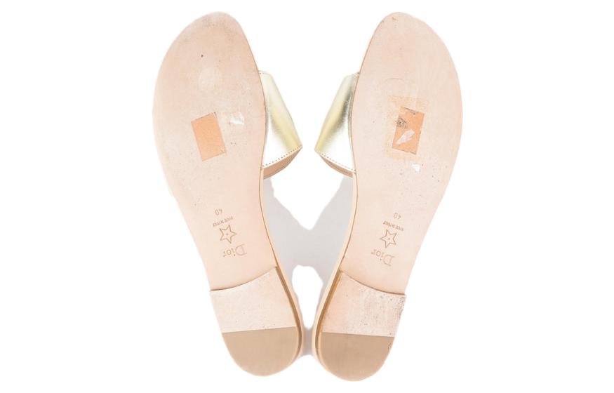 Shop (W) Dior D-Club Leren Slipper ''Goud'' KCQ390LNC_S71K