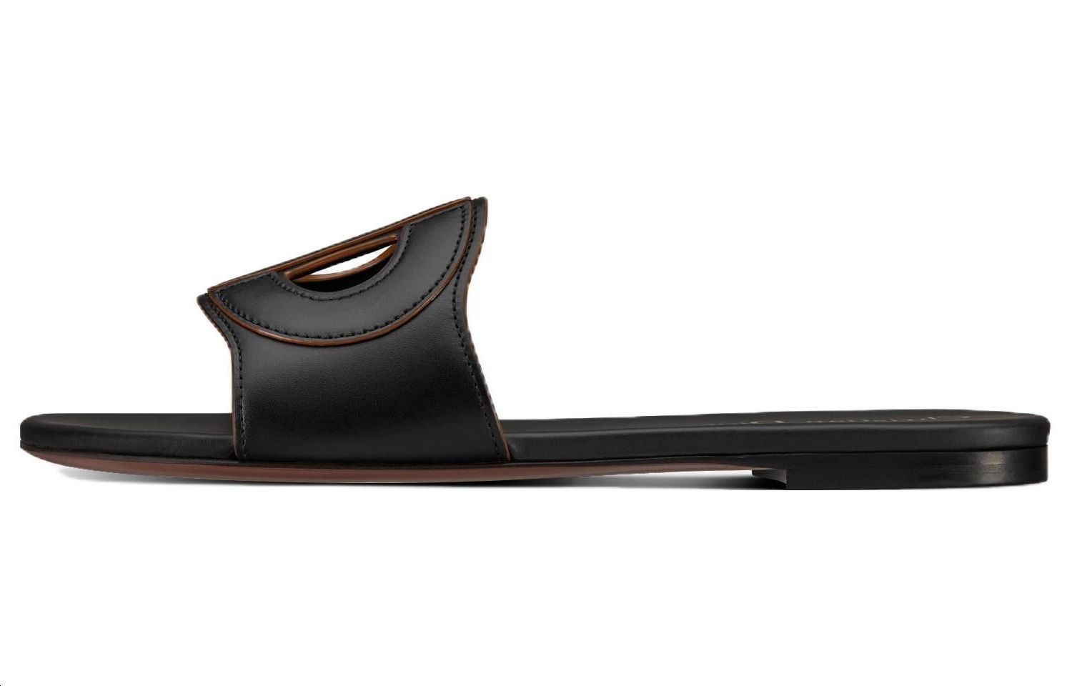 (Women) Dior D-Club Slide 'Black Leather' KCQ390VEA_S900