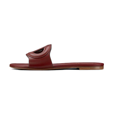 (W) Dior D-Club Slide 'Red Brown'