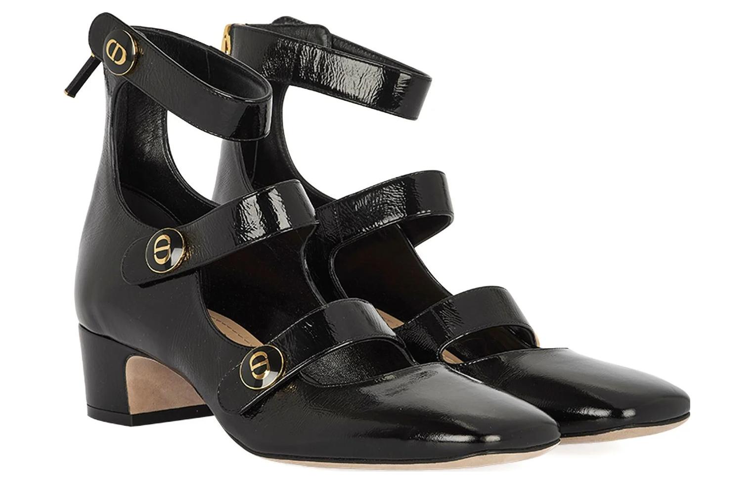 Order (Women) Dior D-Doll Leather Mid-Heel 'Black' KDP912CCF_S900