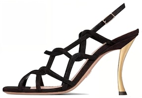 (Women) Dior D-Fame Black 'Velvet Buckle Square Toe Fashion Slide' KCQ777VVV_S900 (Women) Dior D-Fame Black 'Velvet Buckle Square Toe Fashion Slide' KCQ777VVV_S900