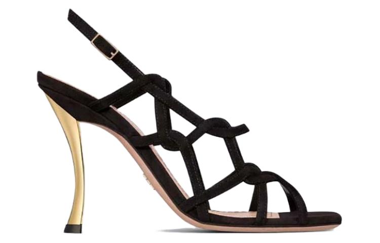 Order (W) Dior D-Fame Noir ''Mule Mode À Boucle Carrée en Velours'' KCQ777VVV_S900