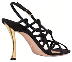 Purchase (Women) Dior D-Fame Black 'Velvet Buckle Square Toe Fashion Slide' KCQ777VVV_S900