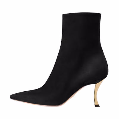 (W) Dior D-Fame High-Heel Ankle Boot 'Black Velvet'