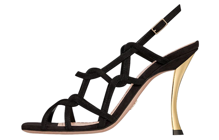 (Women) Dior D-Fame Sandal 'Black Velvet Buckle' KDQ777VVV_S900