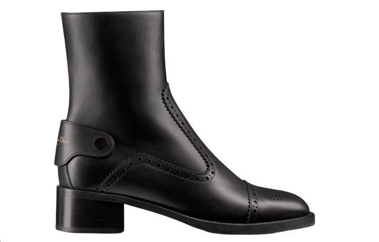 Order Dior迪奧 D-Folk 牛皮革 徽標拉鍊 短靴 女款 黑色