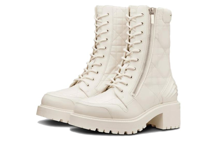 Lookbook (W) Dior D-leader ''Witte Leren Fashion Boot'' KCI733CQC_S03W