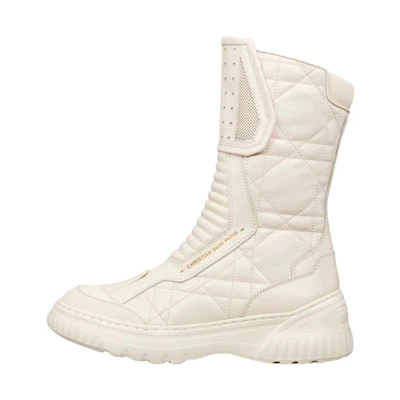 (W) Dior D-Leader Boot 'White Logo Zip'