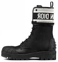 (Women) Dior D-Major Black 'Embroidered Edge Tech Fabric Leather Ankle Boot' KDI675SCR_S52X (Women) Dior D-Major Black 'Embroidered Edge Tech Fabric Leather Ankle Boot' KDI675SCR_S52X