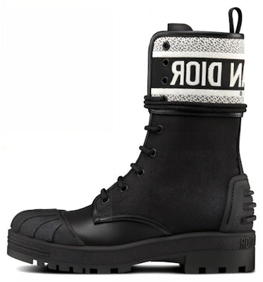 (Women) Dior D-Major Black 'Embroidered Edge Tech Fabric Leather Ankle Boot' KDI675SCR_S52X Buy (Women) Dior D-Major Black 'Embroidered Edge Tech Fabric Leather Ankle Boot' KDI675SCR_S52X