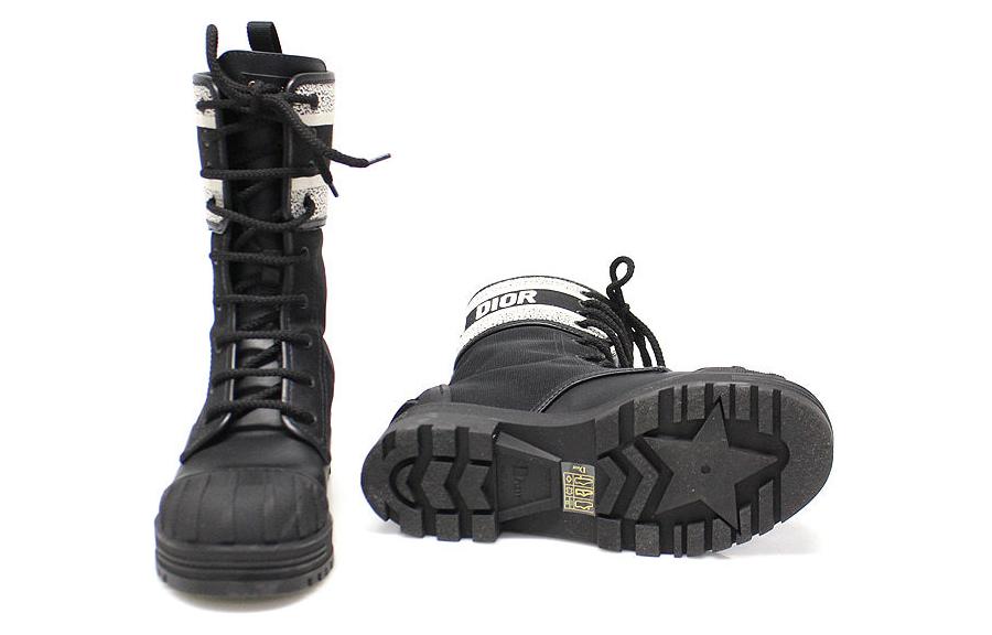 Purchase (W) Dior D-Major Negro 'Bota Tobillera de Tela Técnica Cuero con Bordado' KDI675SCR_S52X