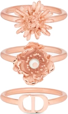 (W) DIOR D-MILLEFIORI 粉色矢车菊与银莲花女性戒指套装. R1599WOMRS-D10W Lookbook (W) DIOR D-MILLEFIORI 粉色矢车菊与银莲花女性戒指套装. R1599WOMRS-D10W