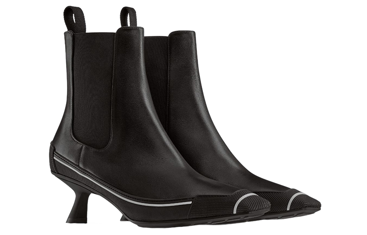 Lookbook (W) Dior D-Motion Sepatu Boots Hak Tinggi Kulit Sapi Chelsea 'Hitam' KCI796VSO_S20X