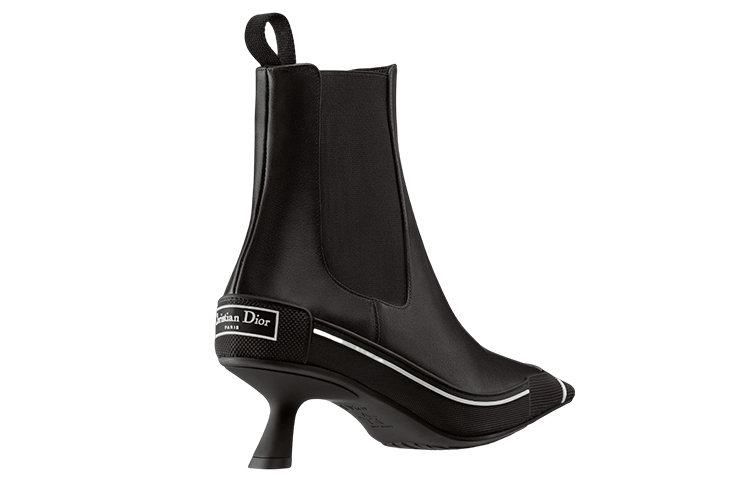 Shop (W) Dior D-Motion Sepatu Boots Hak Tinggi Kulit Sapi Chelsea 'Hitam' KCI796VSO_S20X