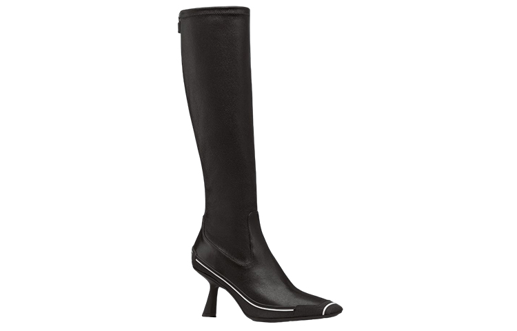 Shop (Women) Dior D-Motion High Boot 'Black Leather' KCI799NSR_S20X
