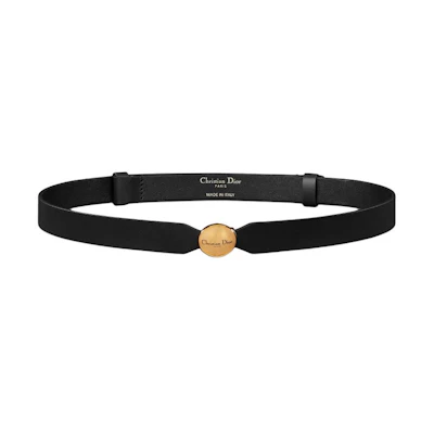 (Women) DIOR D-Pépite Logo Black Calfskin Belt 2cm Wide B0585CBJIM900