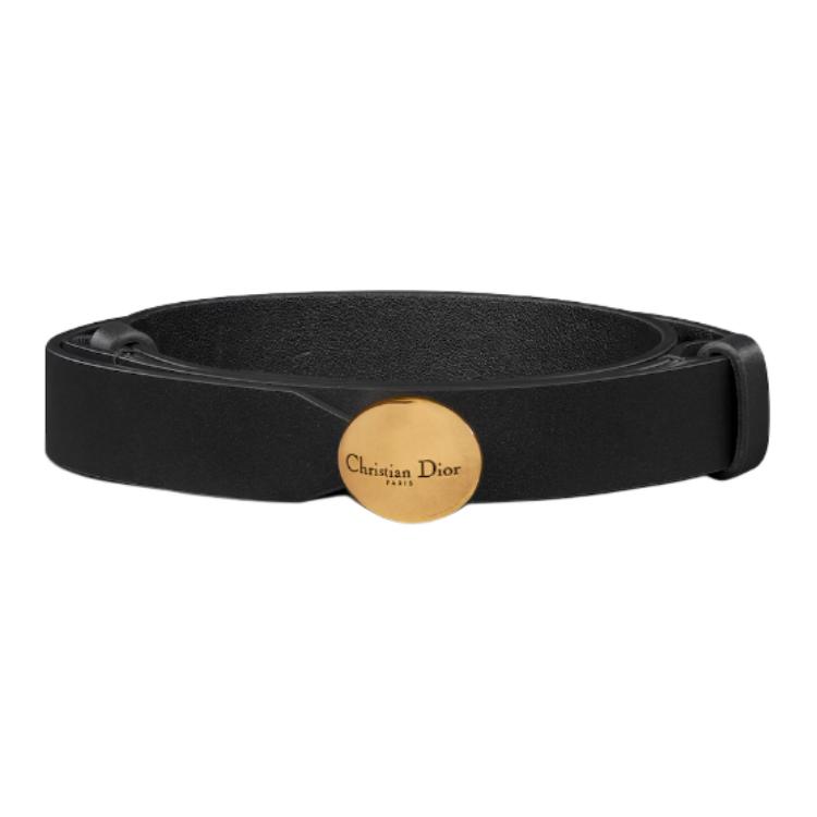 Lookbook (W) DIOR D-Pépite 黑色小牛皮腰帶 2公分寬 B0585CBJIM900