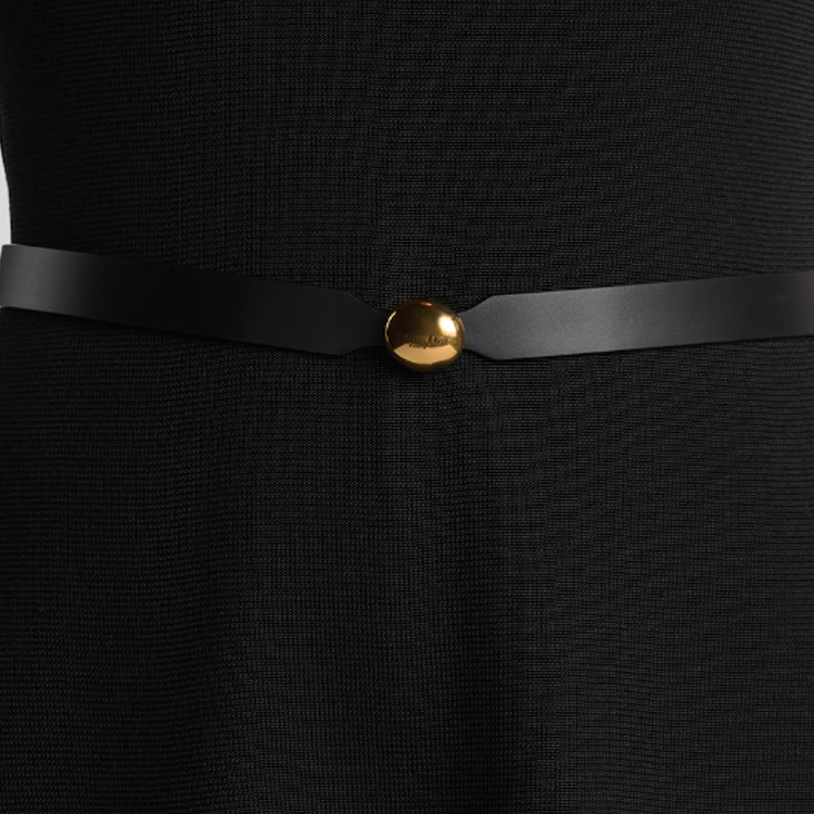 Shop (W) DIOR D-Pépite 黑色小牛皮腰帶 2公分寬 B0585CBJIM900