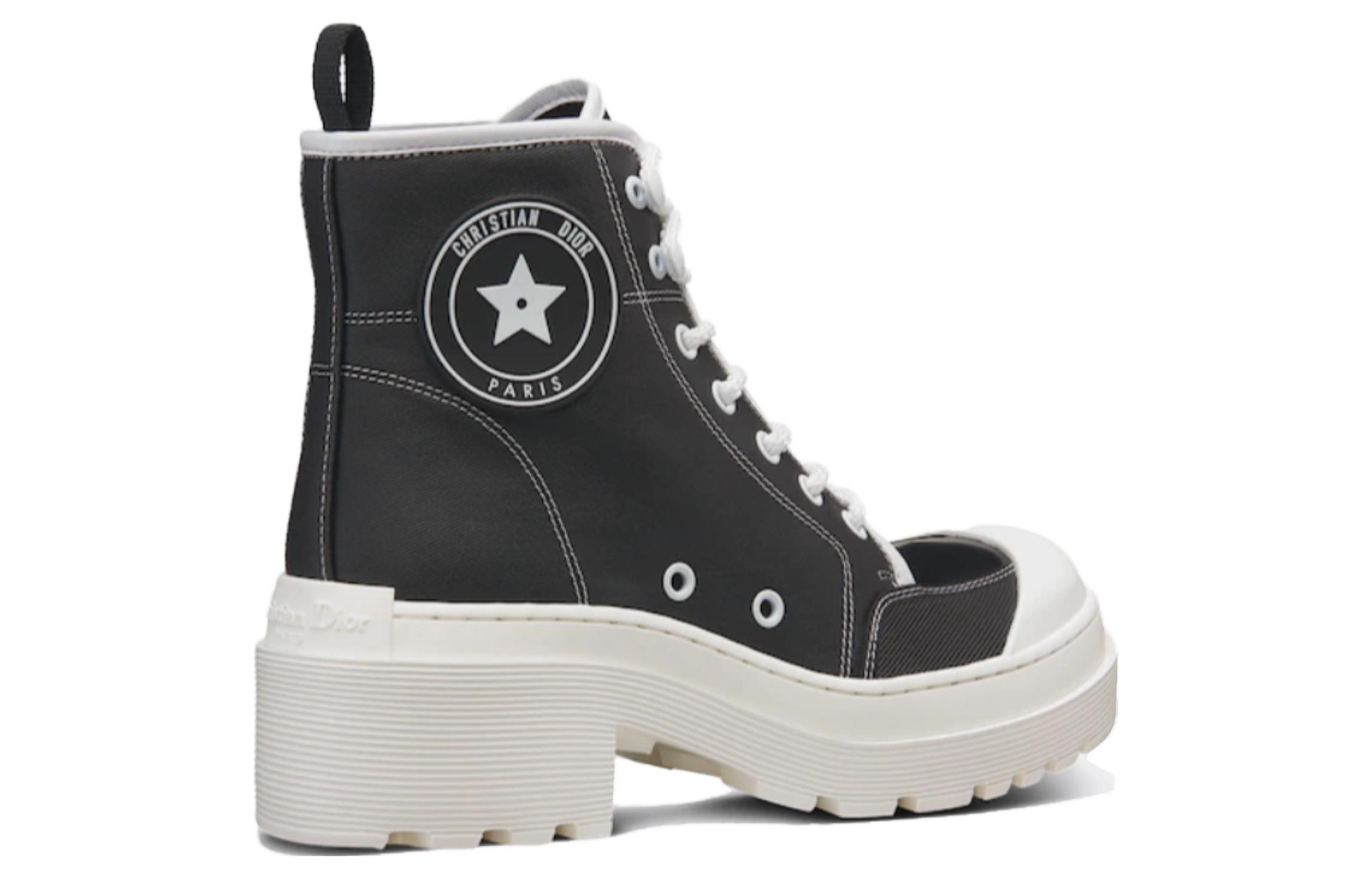 Shop (W) Dior D-Rise Sepatu Boot 'Hitam Putih' KCI767TFC-S17X