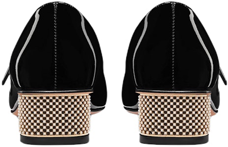 (W) Dior D-Shine Zapatos de Charol Negro Tacón Bajo cuadrado KDB769PGP_S900 Purchase (W) Dior D-Shine Zapatos de Charol Negro Tacón Bajo cuadrado KDB769PGP_S900