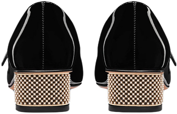 (W) Dior D-Shine Sepatu Balet Kulit Hitam Hak Kotak Mengkilap KDB769PGP_S900 Purchase (W) Dior D-Shine Sepatu Balet Kulit Hitam Hak Kotak Mengkilap KDB769PGP_S900