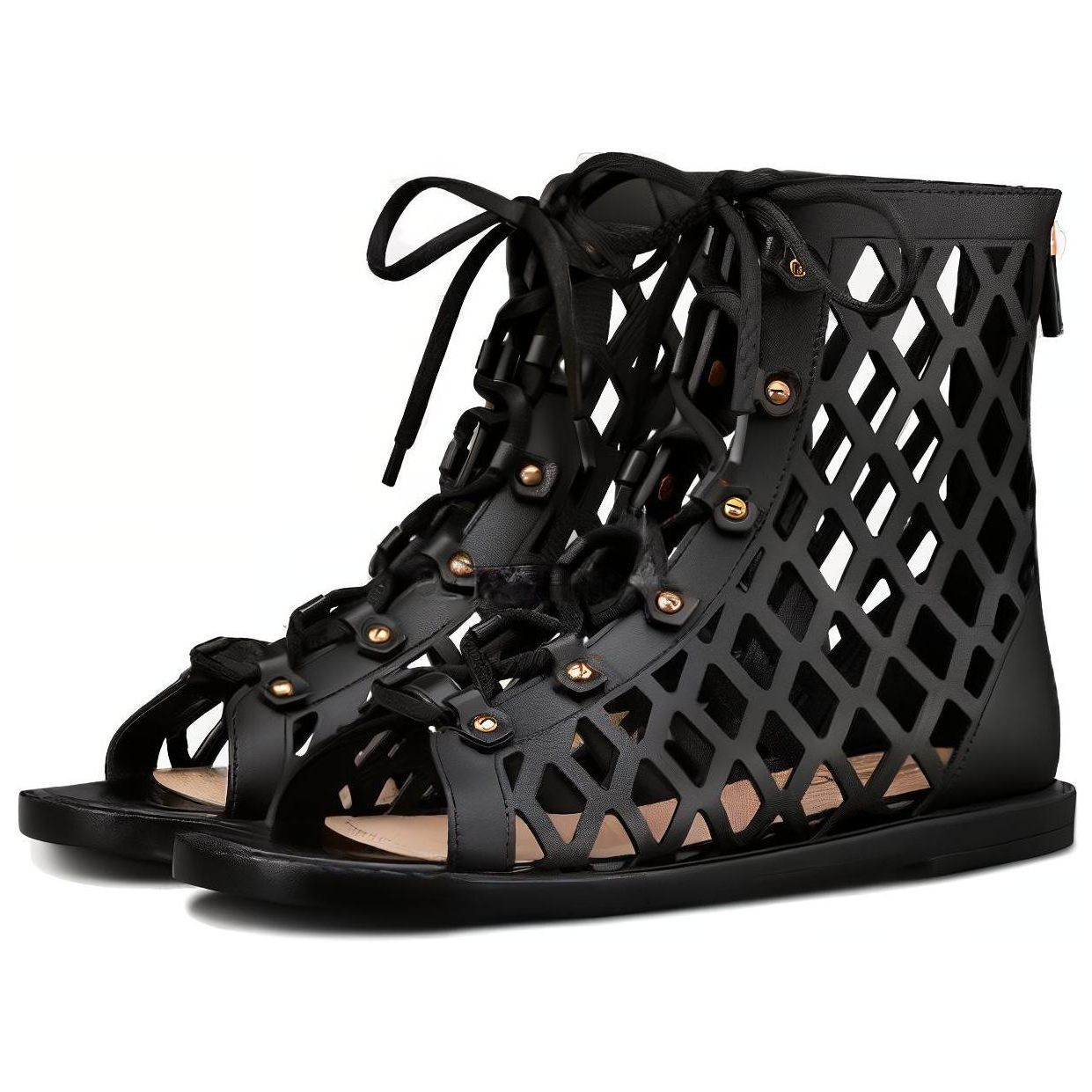 Shop (W) Dior D-Trap Enkelboots Zwart Kalfsleer en Schapenvacht KCQ489CFM_900
