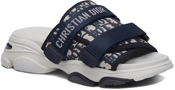 DIOR迪奧 D-Wander 印花平底時尚涼鞋 女款 深藍色 Lookbook DIOR迪奧 D-Wander 印花平底時尚涼鞋 女款 深藍色