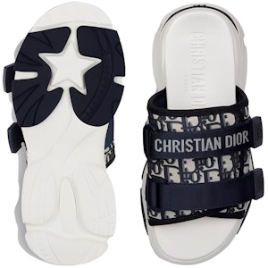 DIOR迪奧 D-Wander 印花平底時尚涼鞋 女款 深藍色 Purchase DIOR迪奧 D-Wander 印花平底時尚涼鞋 女款 深藍色