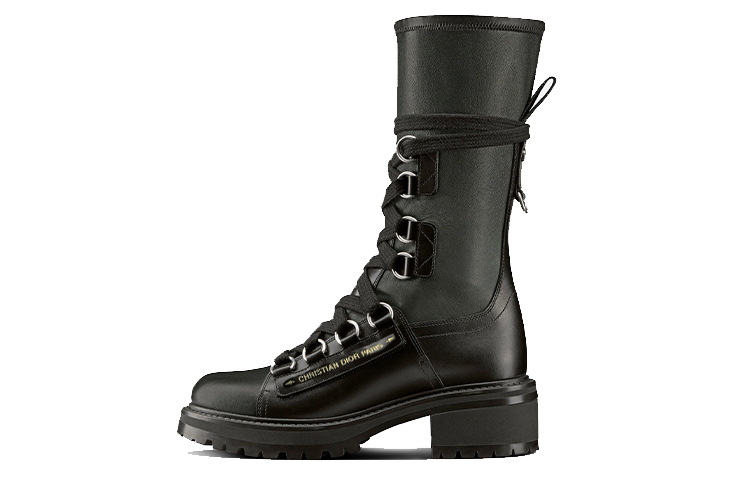 【美品】CHRISTIAN DIOR レザー ブーツ D-FIGHT ブラック Christian Dior Black D-fight Boots ○ Labellov ○ Buy and