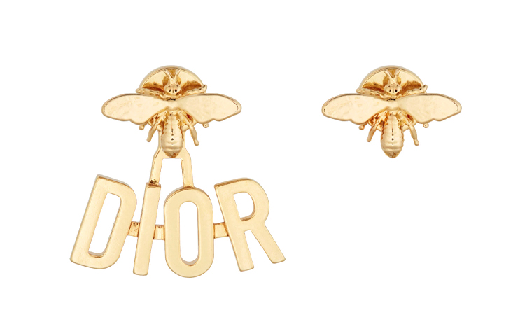 Order (W) DIOR Dio(r)evolution 不对称蜜蜂标志金属耳环 女士 金色. E2013WOMMT_D300