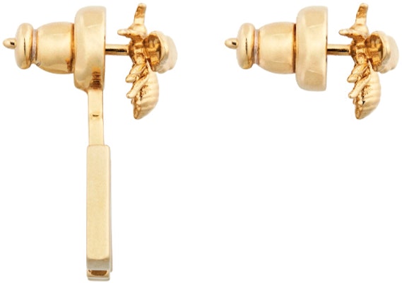 (Women) DIOR Dio(r)evolution Asymmetrical Bee Logo Metal Earrings Women Gold. E2013WOMMT_D300 Lookbook (Women) DIOR Dio(r)evolution Asymmetrical Bee Logo Metal Earrings Women Gold. E2013WOMMT_D300