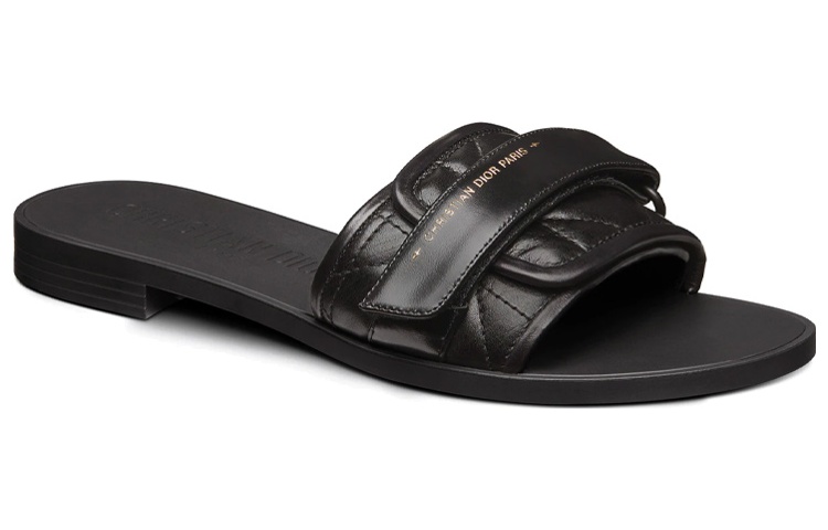 (W) Dior Dio(r)evolution Calfskin Velcro Flat Slide 'Black' 圖 3