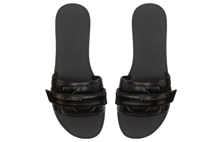 (W) Dior Dio(r)evolution Calfskin Velcro Flat Slide 'Black' 圖 5