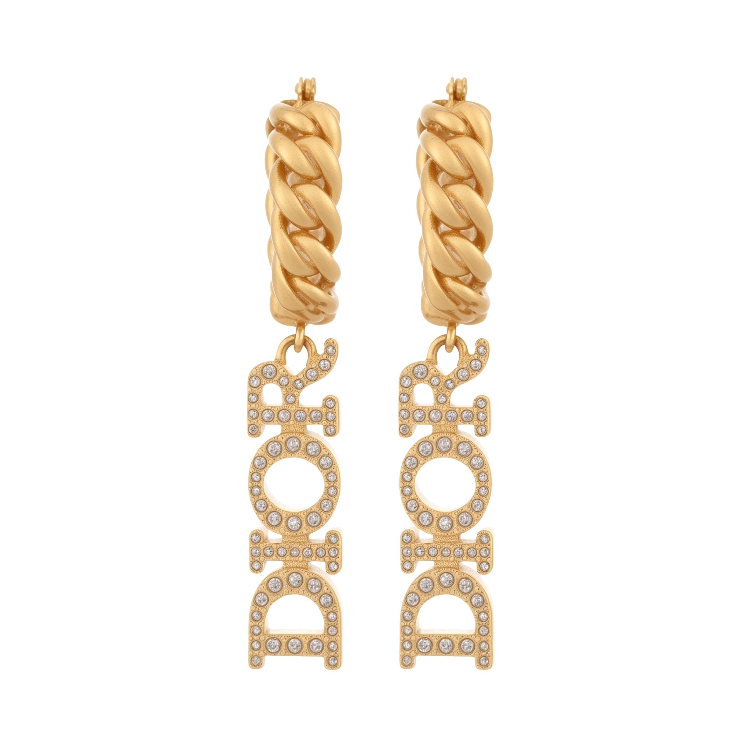 (Women) DIOR DIO(R)EVOLUTION Gold-Tone Metal Earrings for Women. E1749DVOCY-D301