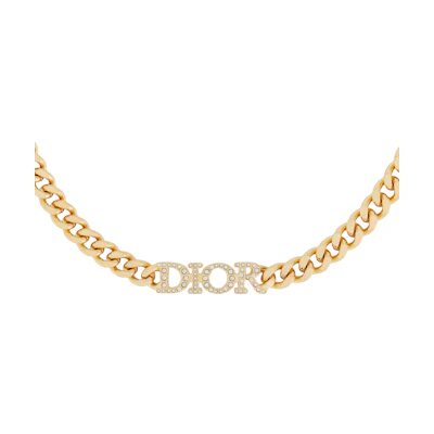 (Women) DIOR DIO(R)EVOLUTION Gold Crystal Metal Necklace for Women. N1583DVOCY-D301