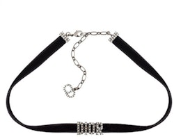 (Women) Dior Dio(r)evolution Palladium-Plated Velvet Crystal Necklace Black N0682DVOCY-942 (Women) Dior Dio(r)evolution Palladium-Plated Velvet Crystal Necklace Black N0682DVOCY-942