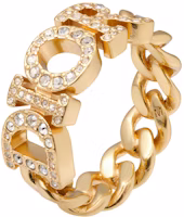 (Women) DIOR DIO(R)EVOLUTION White Crystal Logo Metal Ring. R1140DVOCYD301 (Women) DIOR DIO(R)EVOLUTION White Crystal Logo Metal Ring. R1140DVOCYD301