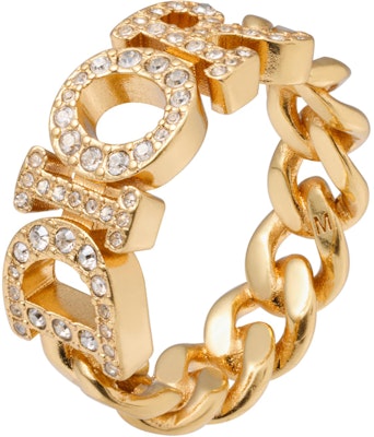 (W) 디올 디오레볼루션 화이트 크리스탈 로고 메탈 반지. R1140DVOCYD301 Order (W) 디올 디오레볼루션 화이트 크리스탈 로고 메탈 반지. R1140DVOCYD301