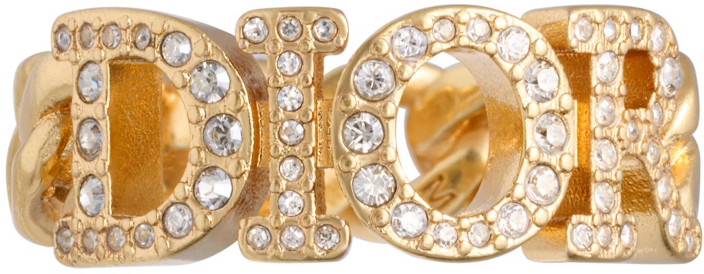 (W) 디올 디오레볼루션 화이트 크리스탈 로고 메탈 반지. R1140DVOCYD301 Lookbook (W) 디올 디오레볼루션 화이트 크리스탈 로고 메탈 반지. R1140DVOCYD301