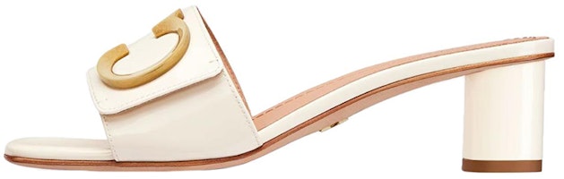 (Women) Dior C'est Dior Patent Leather 'Thick Heel Fashion Sandal' White KCQ889VNI_S03W (Women) Dior C'est Dior Patent Leather 'Thick Heel Fashion Sandal' White KCQ889VNI_S03W