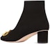 Shop (W) Dior C'est Dior Boot Suede Zip Chunky Tumit 'Hitam Emas' KDI953VVV_S900