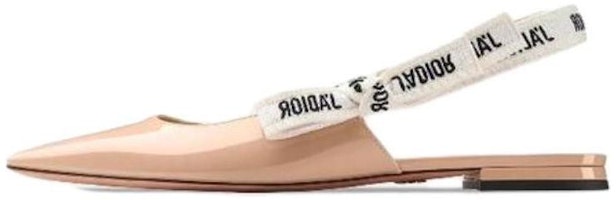 (Women) Dior J'Adior Patent Calfskin Slingback Flats 'Nude' KCB384VNR_S12U (Women) Dior J'Adior Patent Calfskin Slingback Flats 'Nude' KCB384VNR_S12U