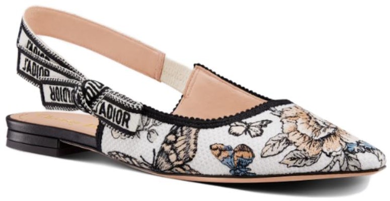 (W) Dior J'Adior Slingback Flat 'Putih' KCB660TMX_S73W Lookbook (W) Dior J'Adior Slingback Flat 'Putih' KCB660TMX_S73W